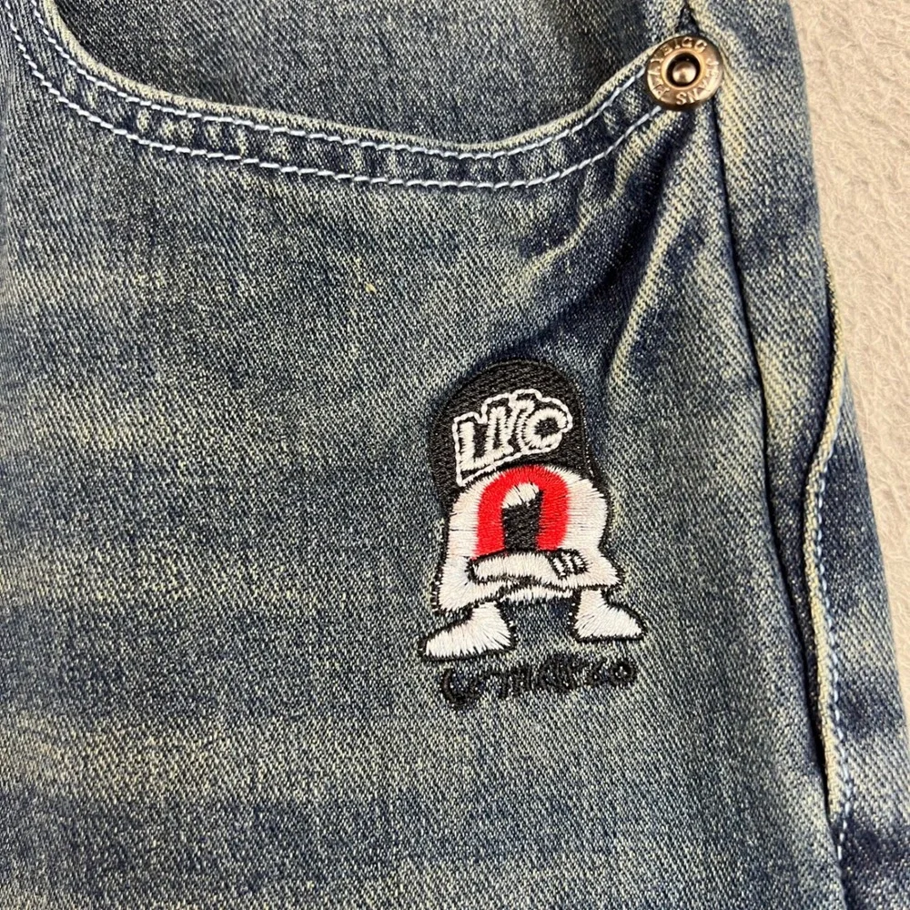 Playbigg Jeans Mens 36 Baggy Wide Leg Blue Denim Hip Hop Street Y2K